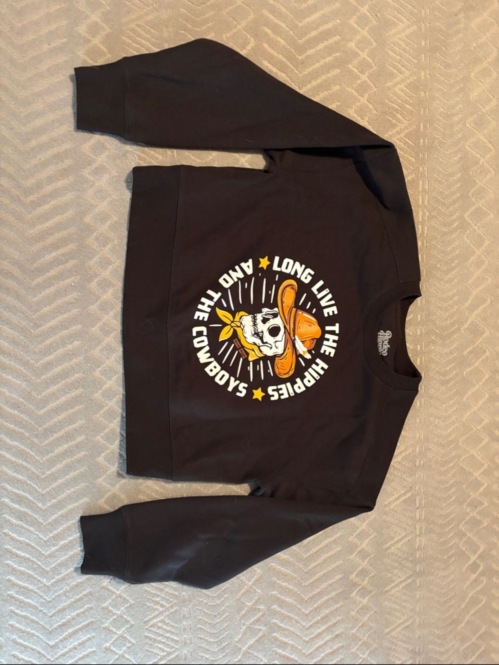 Rodeo Hippie Graphic Crewneck Sweatshirt Skull Cowboy